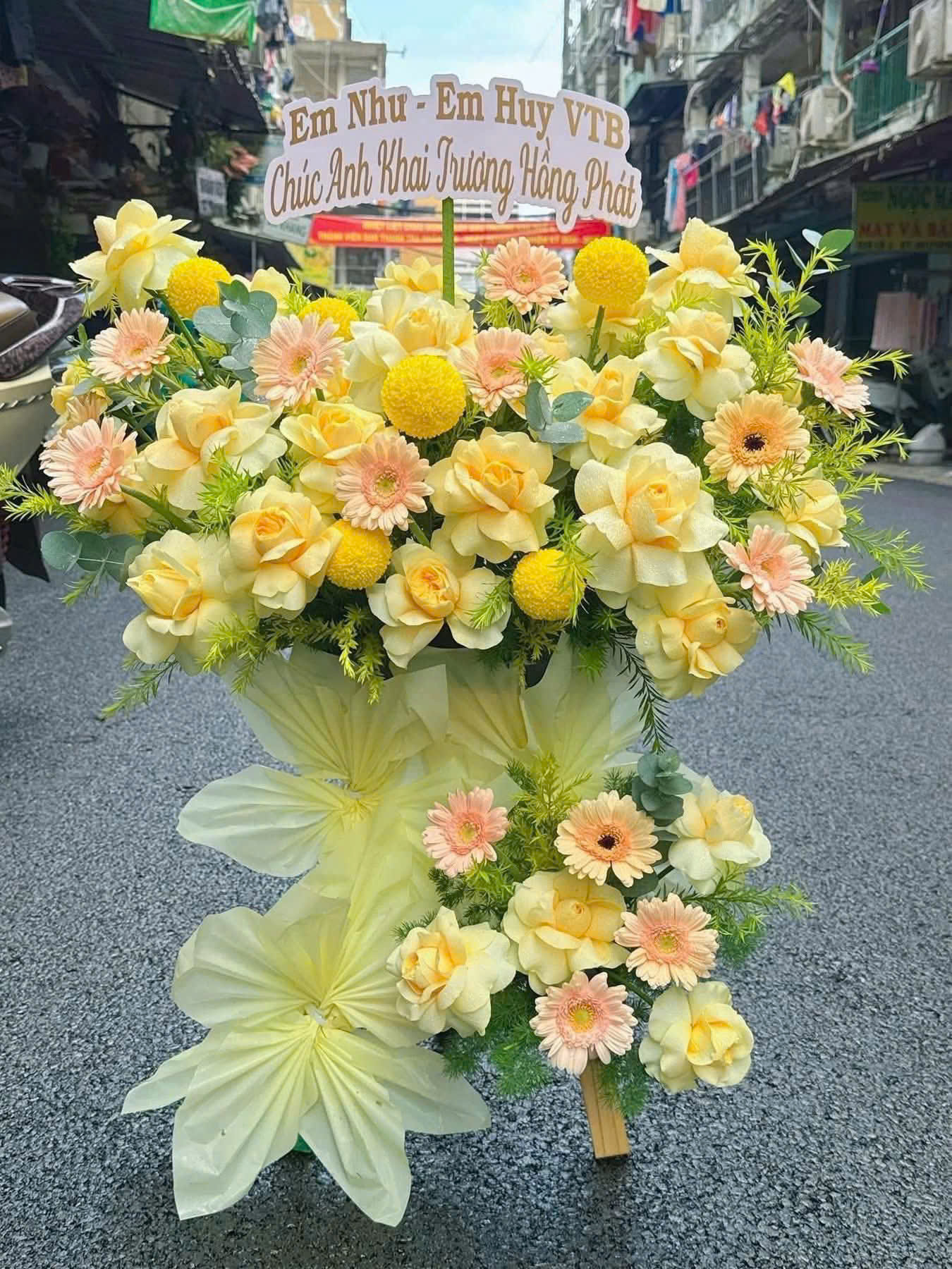 Kệ Hoa Mini Để Bàn tone vàng