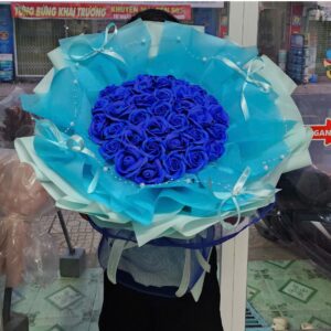 Bó hoa sáp thơm xanh dương 036